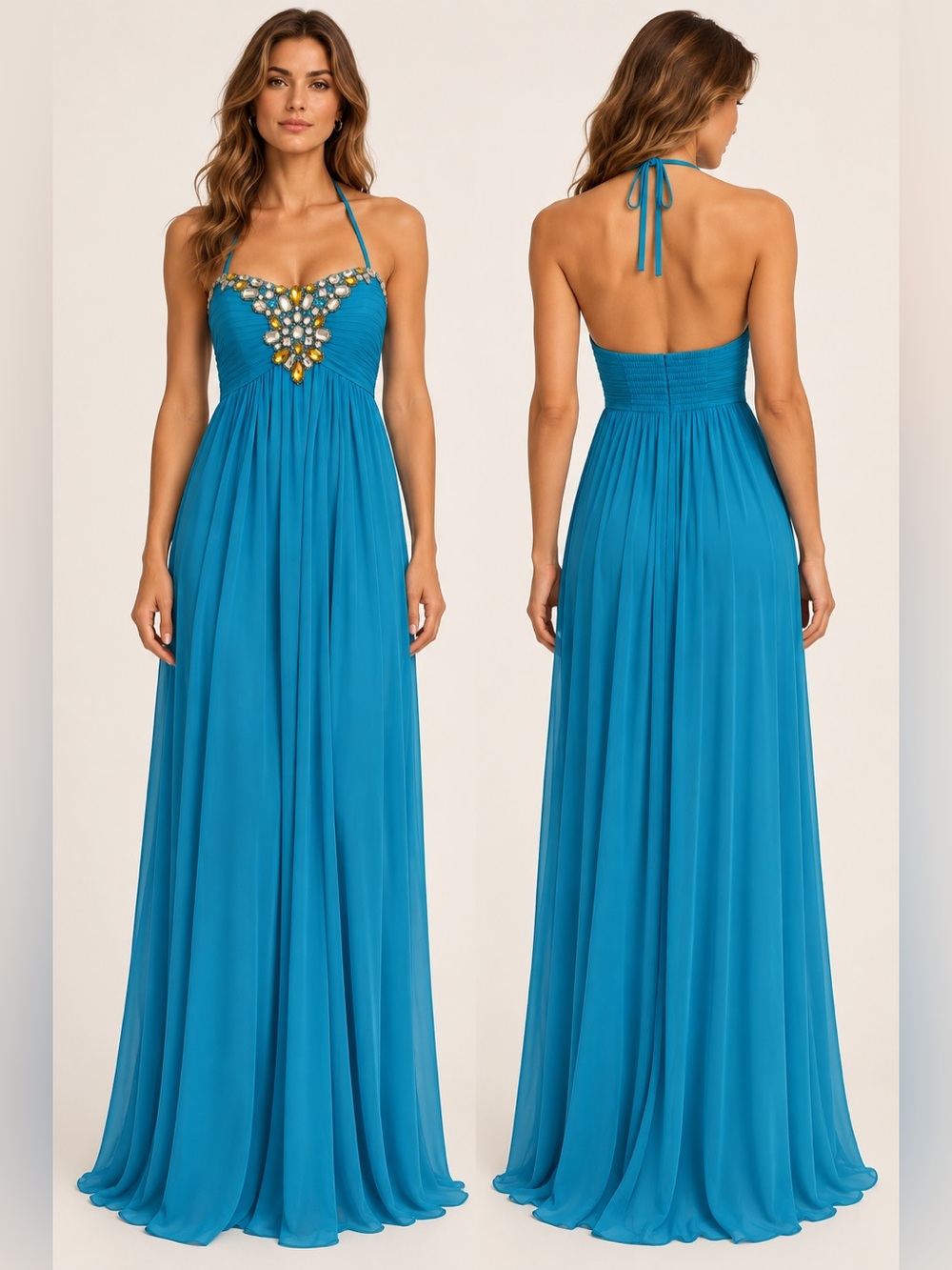 Teal Maxi Dress - Teal Prom Dress
